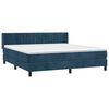 vidaXL Box spring postel s matrac&iacute; tmavě modr&aacute; 160x200 cm samet
