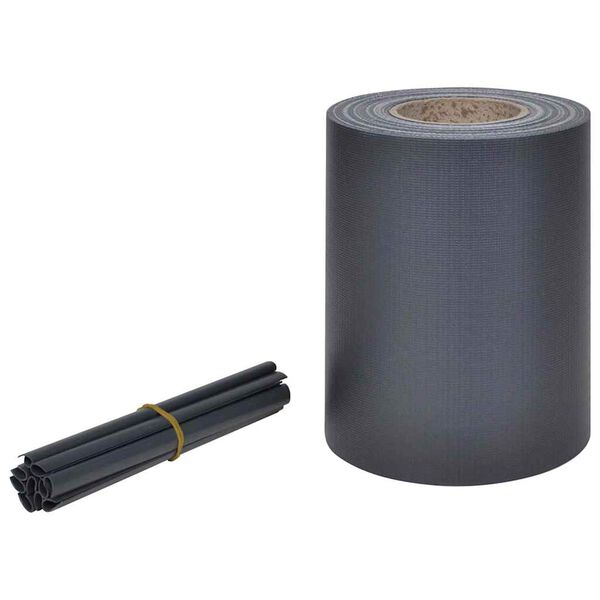 vidaXL Zahradn&iacute; z&aacute;stěna PVC 70 x 0,19 tmavě &scaron;ed&aacute;