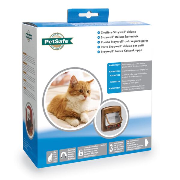 PetSafe Magnetick&aacute; 4cestn&aacute; dv&iacute;řka pro kočky Deluxe 420 hněd&aacute; 5006