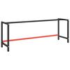 vidaXL R&aacute;m pracovn&iacute;ho stolu matně čern&yacute; a matně červen&yacute; 220x57x79 cm