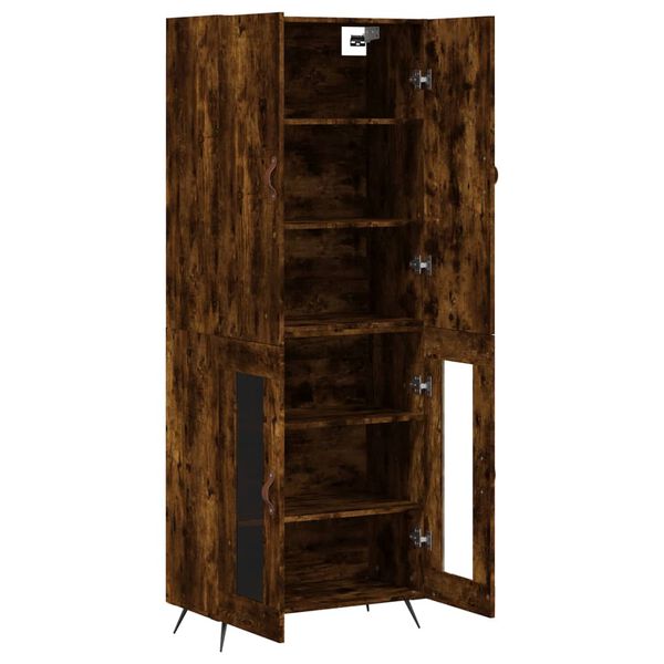 vidaXL Skř&iacute;ň highboard kouřov&yacute; dub 69,5 x 34 x 180 cm kompozitn&iacute; dřevo