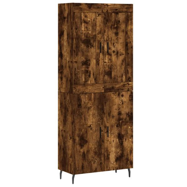 vidaXL Skř&iacute;ň highboard kouřov&yacute; dub 69,5 x 34 x 180 cm kompozitn&iacute; dřevo