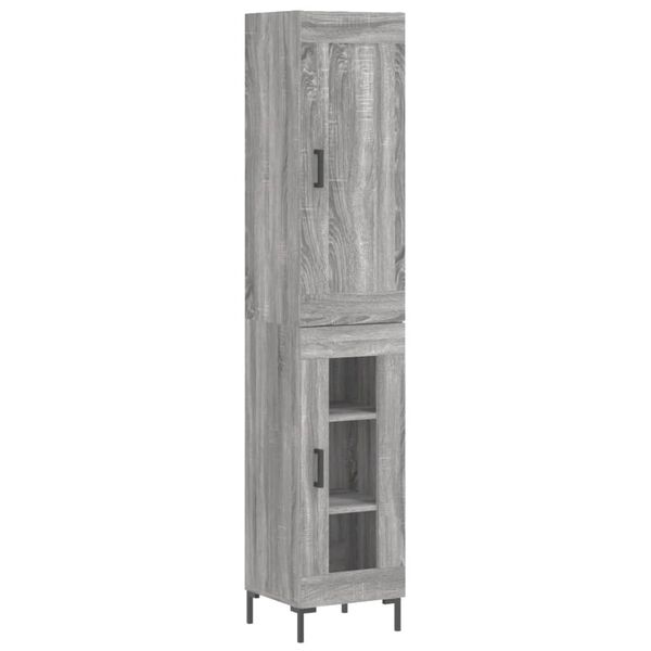 vidaXL Skř&iacute;ň highboard &scaron;ed&aacute; sonoma 34,5 x 34 x 180 cm kompozitn&iacute; dřevo