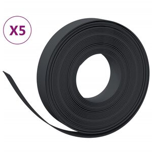 vidaXL Travn&iacute; lemy 5 ks čern&eacute; 10 m 10 cm polyethylen