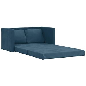 vidaXL Podlahov&aacute; rozkl&aacute;dac&iacute; pohovka 2 v 1 modr&aacute; 122x204x55 cm samet
