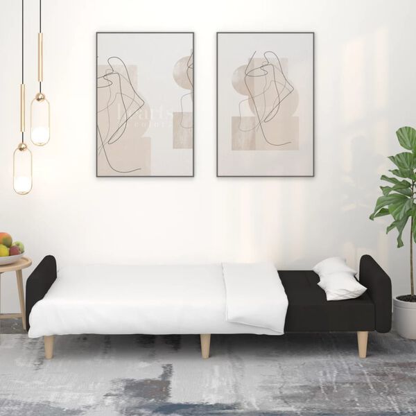 vidaXL 2m&iacute;stn&aacute; rozkl&aacute;dac&iacute; pohovka čern&aacute; textil