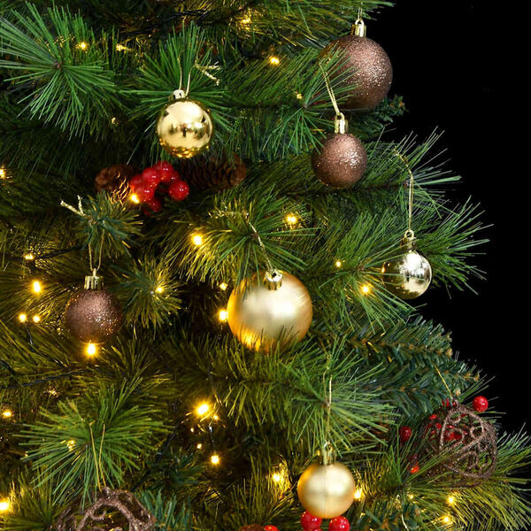 vidaXL Uměl&yacute; skl&aacute;pěc&iacute; v&aacute;nočn&iacute; stromek se 150 LED a koulemi 150 cm