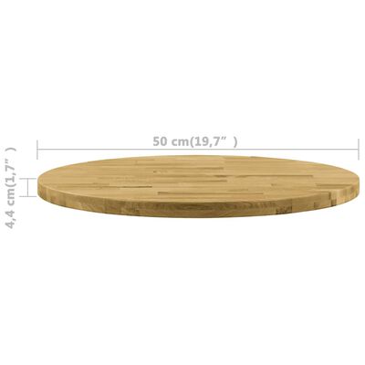 vidaXL Stolní deska z masivního dubového dřeva kulatá 44 mm 500 mm