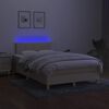 vidaXL Box spring postel s matrac&iacute; a LED kr&eacute;mov&aacute; 120x190 cm textil