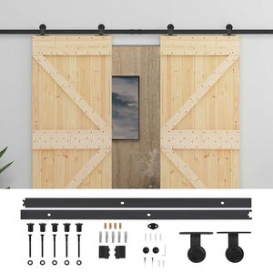 vidaXL Posuvn&eacute; dveře 2 ks 80 x 210 cm Masivn&iacute; borovicov&eacute; dřevo