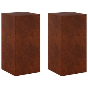 vidaXL Stojan na rostliny 2 pcs Rezav&aacute; 40 x 40 x 80 cm