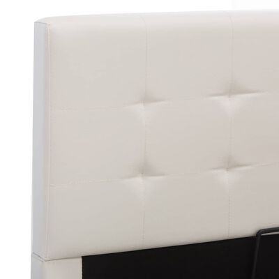 vidaXL Rám postele zvedací úložný prostor bílý umělá kůže 90 x 200 cm