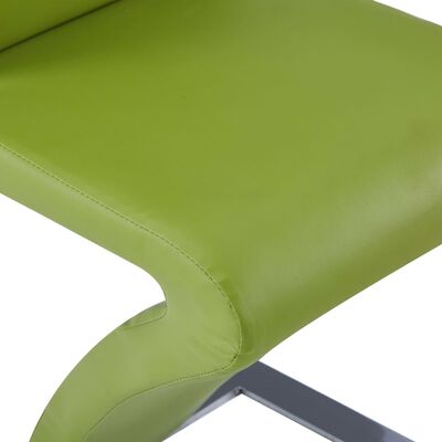 vidaXL Jídelní židle s cik-cak designem 4 ks zelené umělá kůže