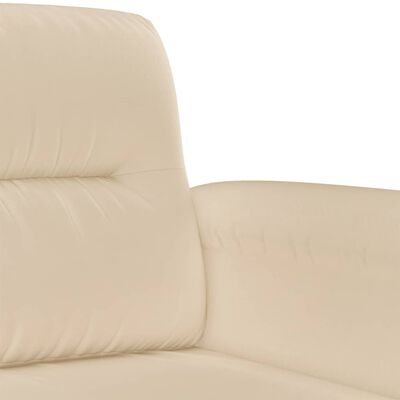 vidaXL 2dílná sedací souprava s polštáři krémová tkanina z mikrovlákna