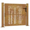 vidaXL Zahradn&iacute; branka 100 x 75 cm corten ocel bambusov&yacute; design
