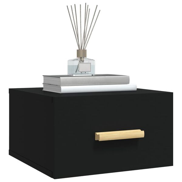 vidaXL N&aacute;stěnn&eacute; nočn&iacute; stolky 2 ks čern&eacute; 35 x 35 x 20 cm