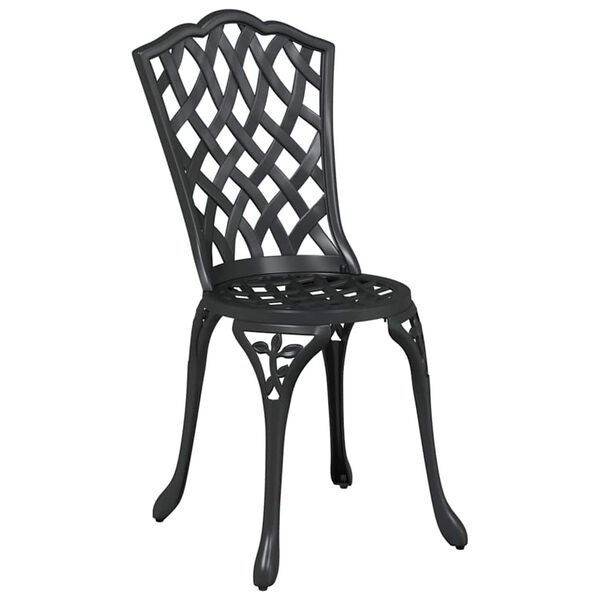vidaXL Zahradní bistro set 3 pcs Černá Hliník