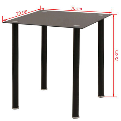 vidaXL Třídílný jídelní set stolu a židlí černý