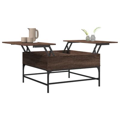 vidaXL Konferenční stolek hnědý dub 80x80x45 cm kompozitní dřevo a kov
