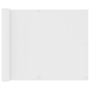 vidaXL Balk&oacute;nov&aacute; z&aacute;stěna b&iacute;l&aacute; 75 x 600 cm oxfordsk&aacute; l&aacute;tka