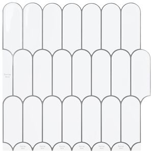 vidaXL Dlaždice s peř&iacute;m 50 ks B&iacute;l&aacute; &scaron;ed&aacute; 30 x 30 cm Polyuretan a PET