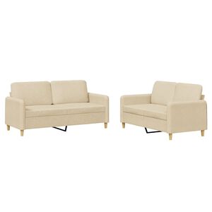 vidaXL 2d&iacute;ln&aacute; sedac&iacute; souprava s podu&scaron;kami kr&eacute;mov&aacute; textil