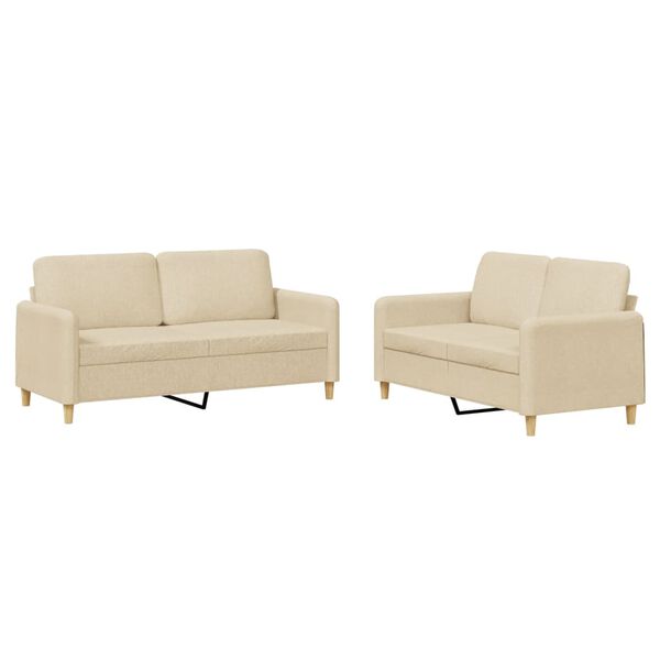 vidaXL 2d&iacute;ln&aacute; sedac&iacute; souprava s podu&scaron;kami kr&eacute;mov&aacute; textil