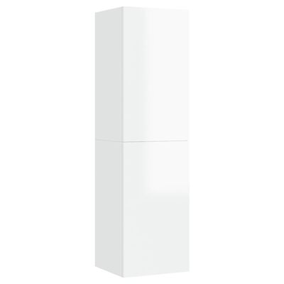 vidaXL TV stolek bílý s vysokým leskem 30,5 x 30 x 110 cm dřevotříska