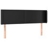 vidaXL Čelo postele s LED čern&eacute; 147 x 16 x 78/88 cm uměl&aacute; kůže