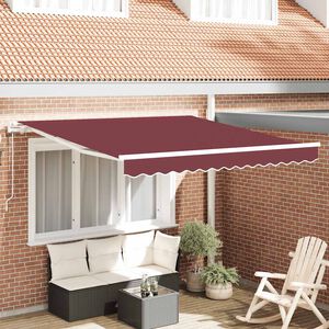 vidaXL Automatick&aacute; zatahovac&iacute; mark&yacute;za burgundsk&aacute; 300 x 250 cm