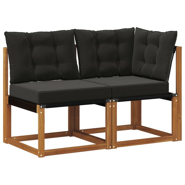 vidaXL Venkovn&iacute; prostředn&iacute; a rohov&aacute; pohovka s pol&scaron;t&aacute;řem 2 Kus Př&iacute;rodn&iacute;