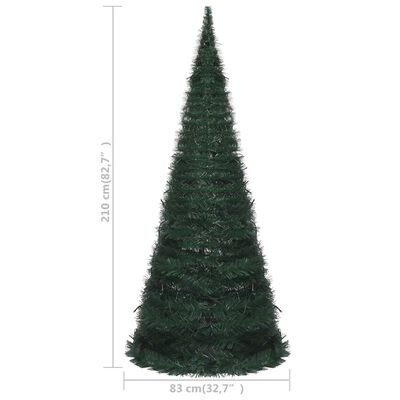 vidaXL Pop-up umělý vánoční stromek s LED osvětlením zelený 210 cm