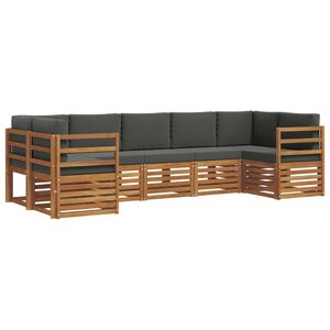 vidaXL Rohov&aacute; sofa sada s pol&scaron;t&aacute;řem 7 pcs Přirozen&aacute; a Anthracitov&aacute;