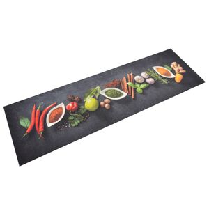 vidaXL Kuchyňsk&yacute; koberec omyvateln&yacute; Kořen&iacute; 45 x 150 cm samet