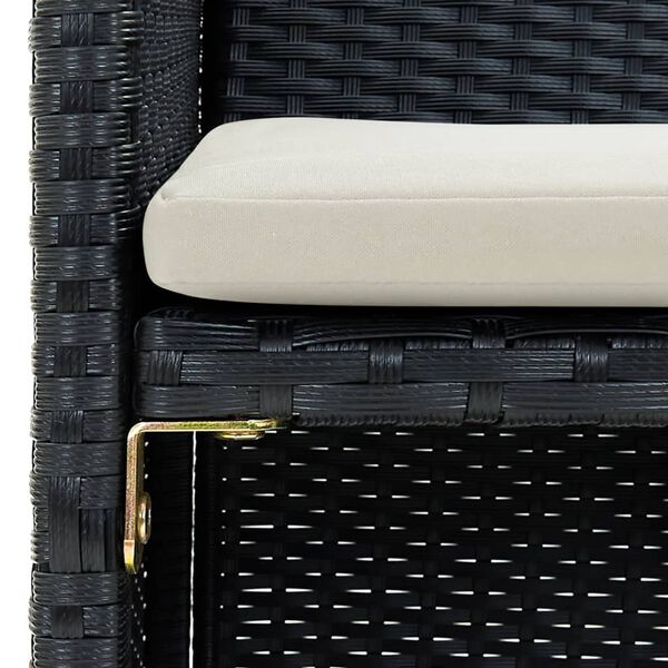 vidaXL 2místná zahradní pohovka s poduškami černá polyratan