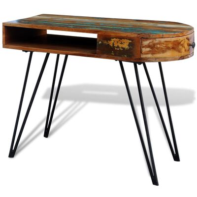vidaXL Psací stůl s železnými nohami recyklované masivní dřevo