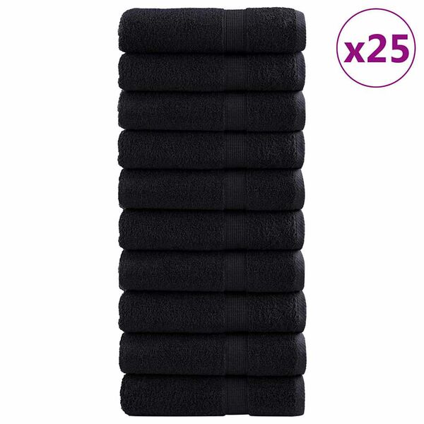 vidaXL Uter&aacute;k pro hosty SOLUND 25 pcs Čern&aacute; 100 x 150 cm Bavlna