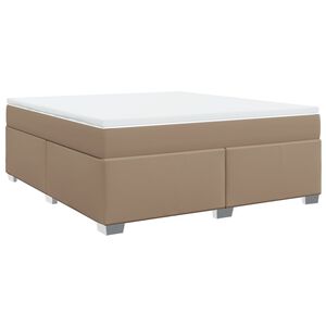 vidaXL Box spring postel s matrac&iacute; cappuccino 180 x 200 cm uměl&aacute; kůže