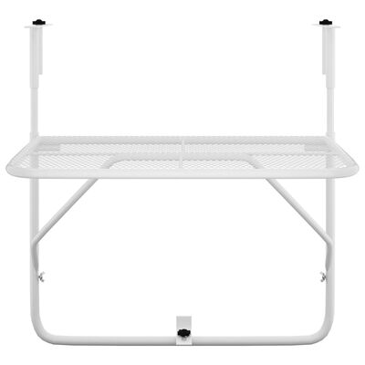 vidaXL Balkonový stolek bílý 60 x 40 cm ocel