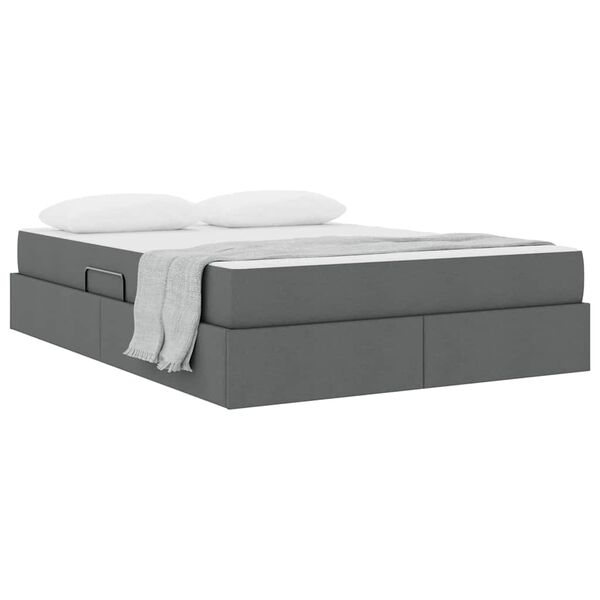 vidaXL Postel s &uacute;ložn&yacute;m prostorem a matrac&iacute; Tmavě &scaron;ed&aacute; 140 x 190 cm