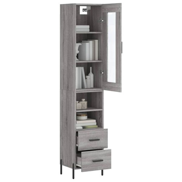 vidaXL Skř&iacute;ň highboard &scaron;ed&aacute; sonoma 34,5 x 34 x 180 cm kompozitn&iacute; dřevo