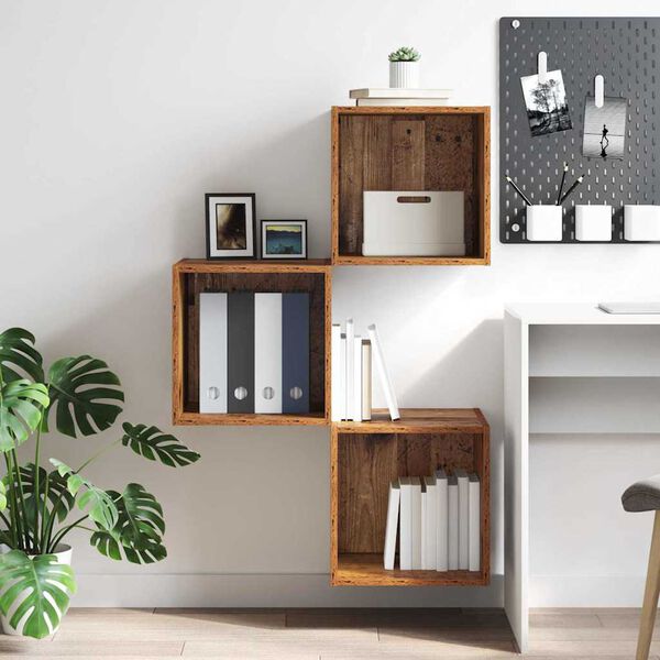 vidaXL Nástěnná skříňka Staré dřevo 37 x 37 x 37 cm kompozitní dřevo