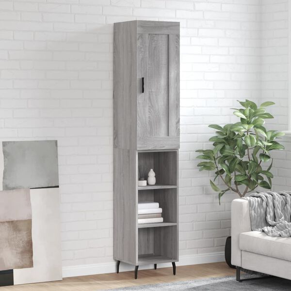 vidaXL Skř&iacute;ň highboard &scaron;ed&aacute; sonoma 34,5 x 34 x 180 cm kompozitn&iacute; dřevo