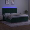 vidaXL Box spring postel s matrac&iacute; a LED tmavě zelen&aacute; 180x200 cm samet