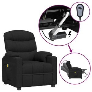 vidaXL Elektrick&eacute; mas&aacute;žn&iacute; křeslo čern&eacute; textil