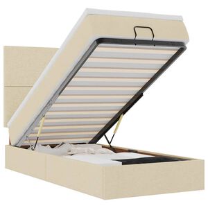 vidaXL Osmansk&yacute; postel s matrac&iacute; kr&eacute;mově 90x200 cm textil