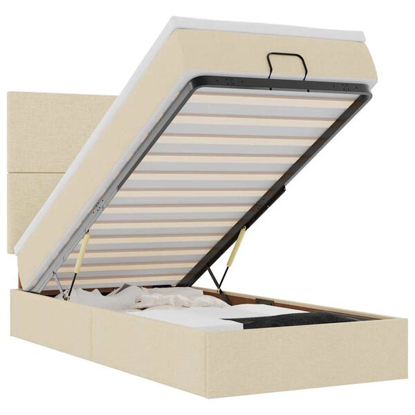 vidaXL Osmansk&yacute; postel s matrac&iacute; kr&eacute;mově 90x200 cm textil