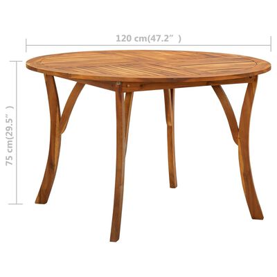 vidaXL Zahradní stůl Ø120 cm masivní akáciové dřevo