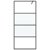 vidaXL Sprchov&aacute; z&aacute;stěna walk-in čern&aacute; 90x195 cm napůl ml&eacute;čn&eacute; ESG sklo