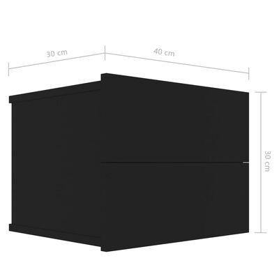 vidaXL Noční stolky 2 ks černé 40 x 30 x 30 cm dřevotříska